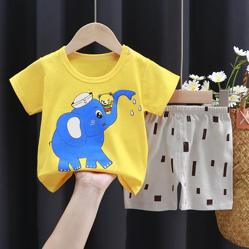 winter baby suit Cotton Children Sets Leisure Sports Baby Boy Girls T-shirt + Shorts Sets Toddler Clothing Cartoon Animal Kids Clothes clothing kid suit