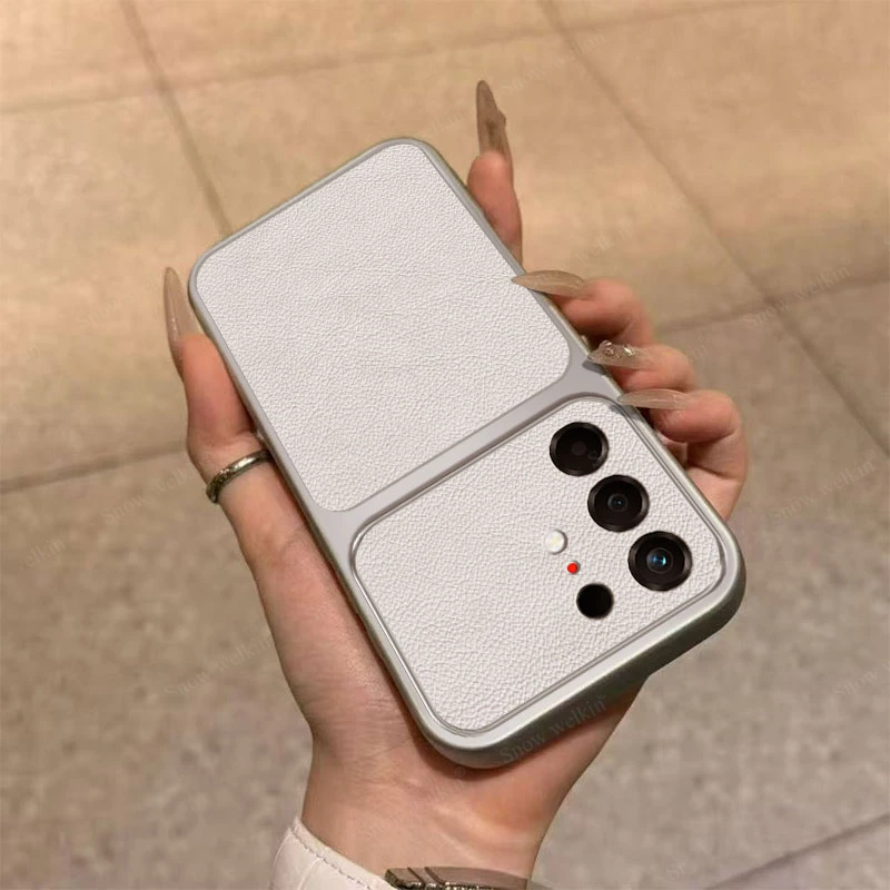 Luxury Plating PU Leather Shockproof Silicone TPU Phone Case - Ultra Back Cover Coque