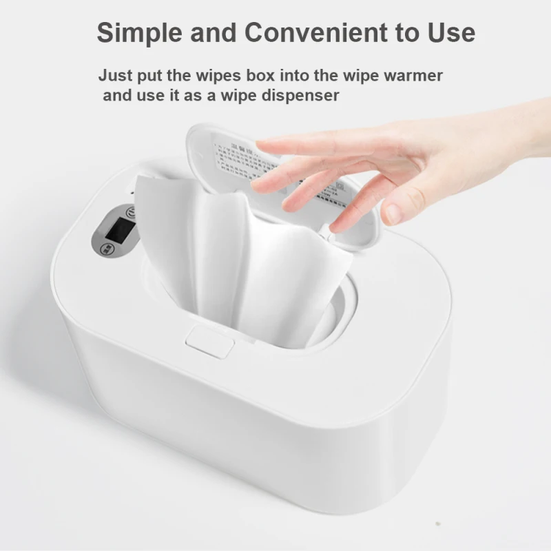 Baby Wipe Warmer Large Capacity Baby Wet Wipes Warmer Dispenser USB Powered Constant Temperature Heating Baby Wipe Warmer 45℃