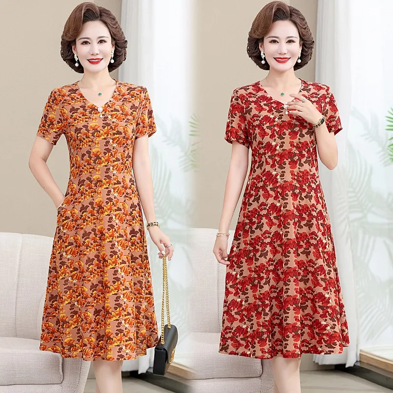 Vestido Bohemio Floral Vestido Largo Con Abertura Lateral Vestido De Veranovestido De Verano Para Mujer Casual Media Manga Boho Impreso Con Cuello En V Dividir Con Cinturón Vestidos Odeerbi ODB116209 | Bodega