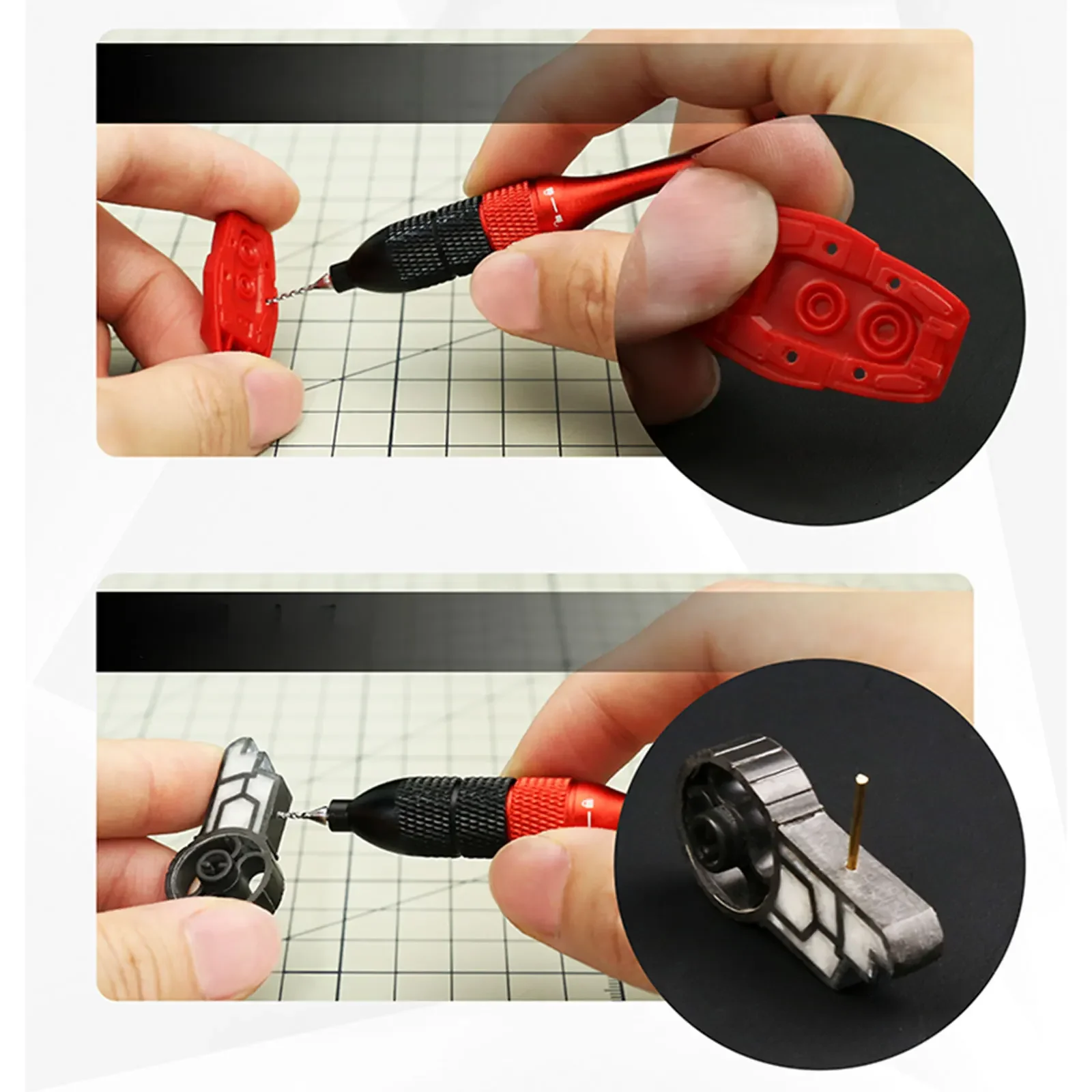 Aluminum Alloy Red Hand Drill Kit For Hobby DIY Model Crafting