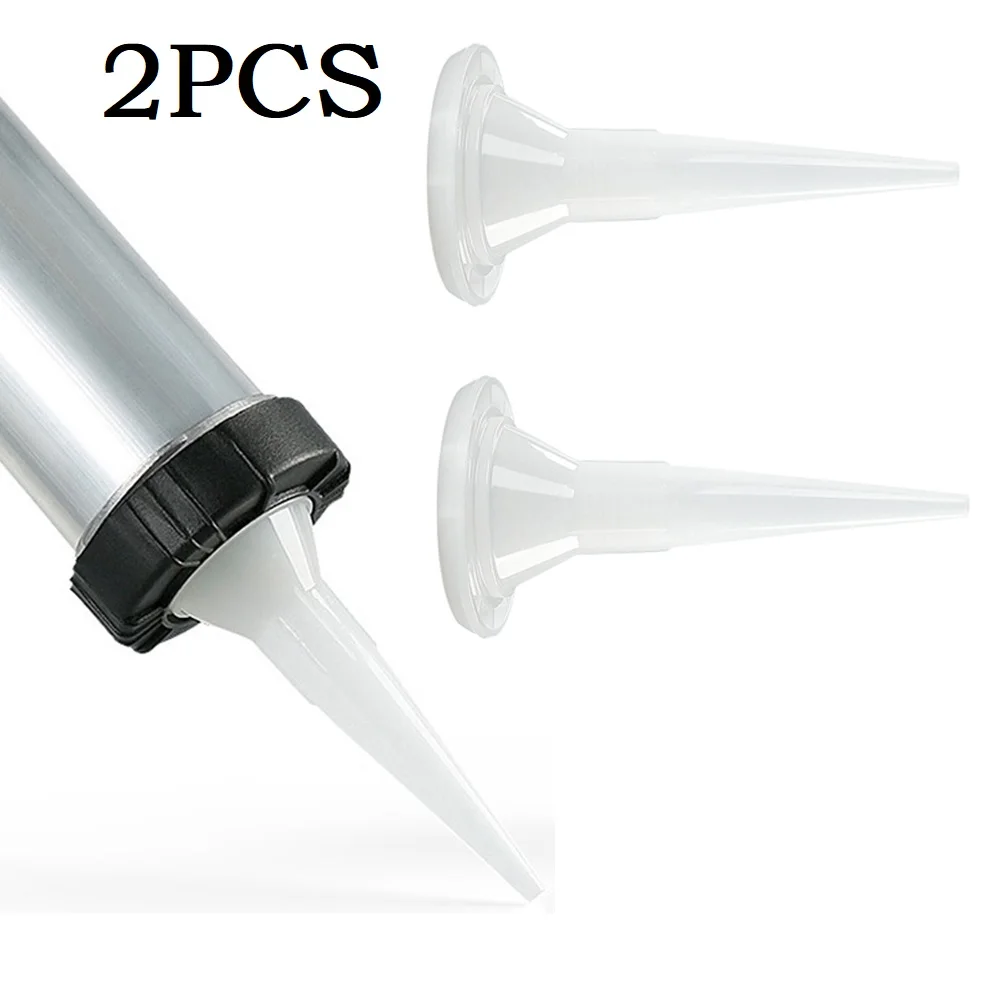 Glue Mouth Caulking Nozzle Glass Glue Tip Mouth 2pcs Construction Tools Plastic Structural Glue Nozzle Brand New