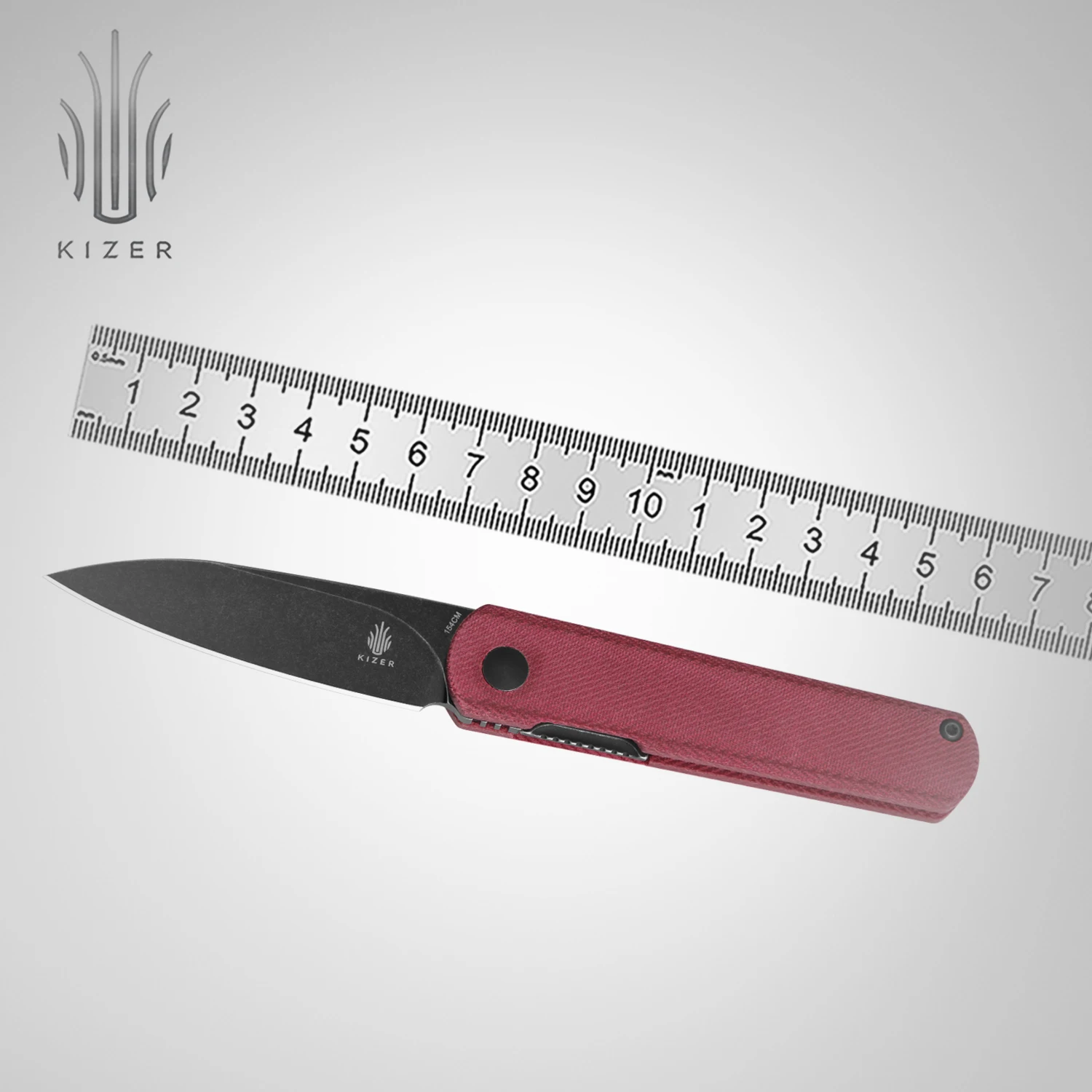 

Kizer Folding Pocket Knife V3499C3/V3499C4 Feist 2024 New Denim Micarta Handle with 154CM Steel Blade Survival Knife