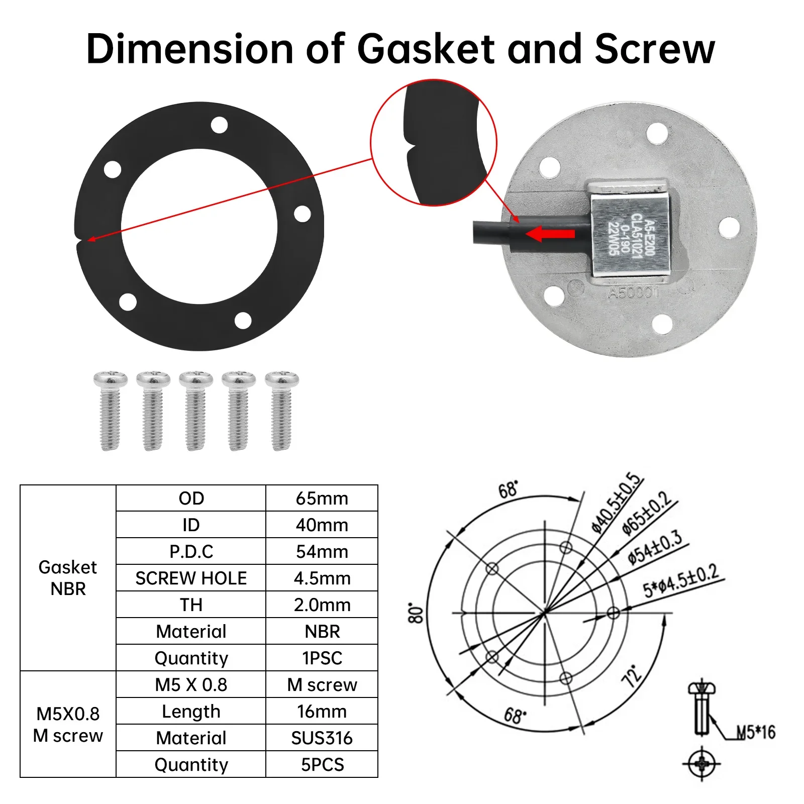 52mm Water Level Gauge+Water Level Sensor 100-500mm Water Tank Meter Indicator W