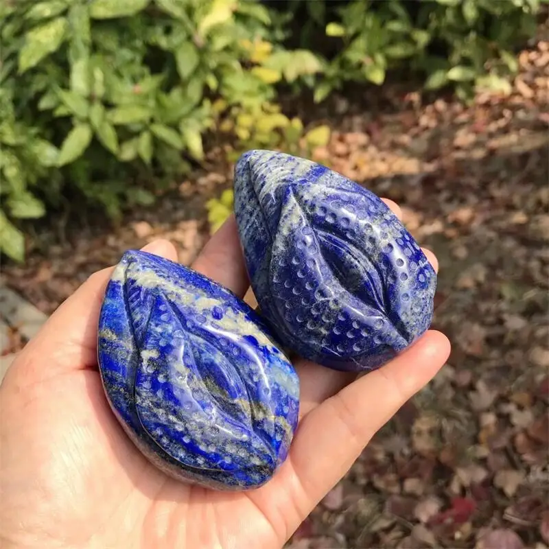 7.3cm Natural Lapis Lazuli Source of Life Healing Stone Yoni Christmas Gift Collection Reiki Home Decoration Crafts 2