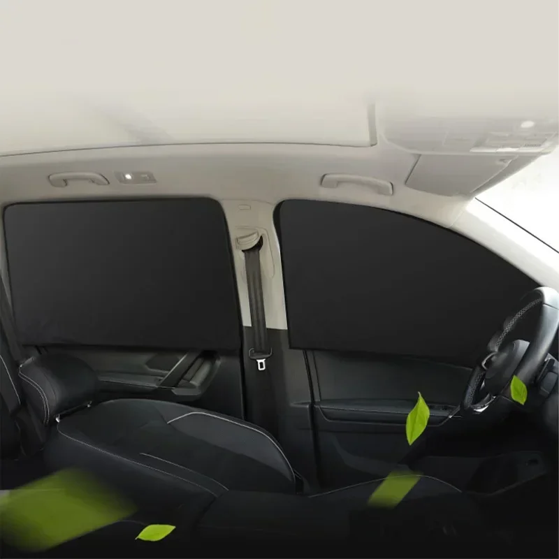 2Pcs Car Side Window Sun Shade Curtain Summer Sun Protection Sunshade Cover UV Reflective Magnetic Car Privacy Curtains