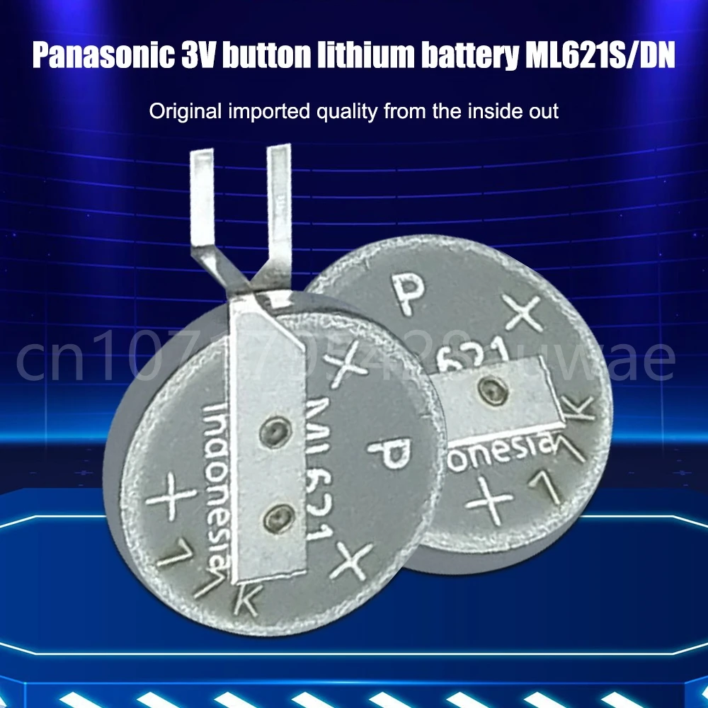 파나소닉 충전식 RTC 코인 단추 배터리, 핀 플러그 포함, ML621 ML621S ML-621S/DN, 3V 5.5mAh, 정품 브랜드 신제품