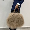 Factory Wholesale New Fashion Design Luxury Real Mongolian Lamb Fur Bag Sheep Fur Shoulder Bag 1