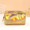 New Solid Color Laser Cosmetic Bag Ins Wind Portable Wash Storage Bag Makeup Gift Bag Makeup Pouch Travel Cosmetic Organizer 4