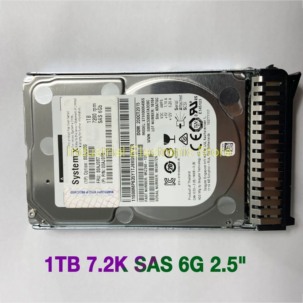 

1TB For IBM Server Hard Disk 00AJ087 1TB 7.2K SAS 6G 2.5" 00AJ086 00AJ090 M5