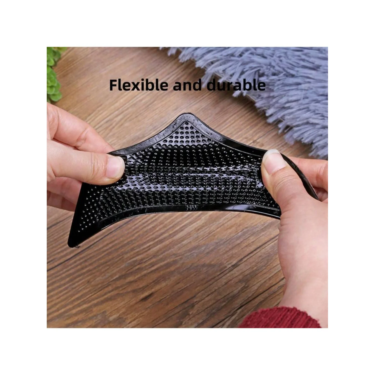 Triangle Shaped Silicone Anti-Slip Carpet Gripper Reusable Non-Slip Rug Pad 4pcs Household Items And Carpets