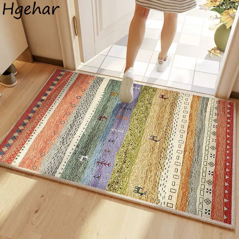 

Retro Folk Style Vintage Bathroom Non-slip Mat Rug 40x60cm Welcome Doormat Fashion Quick Dry Strong Water Absorbent Bedroom Soft