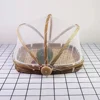 Hand-Woven Bamboo Food Serving Tent Basket Tray Fruit Vegetable Bread Storage Basket Kitchen Outdoor Picnic Mesh Net Cover 4