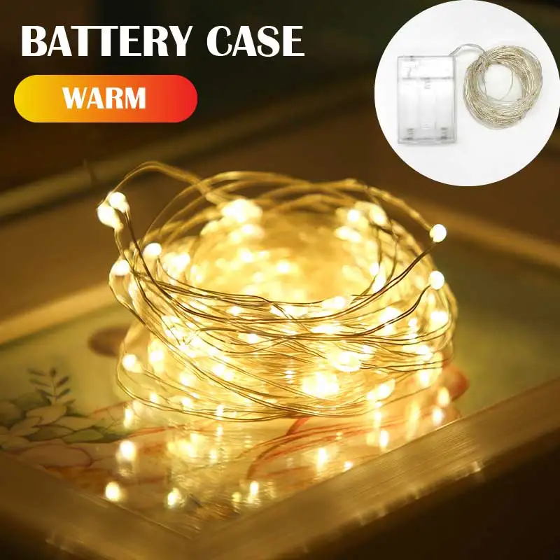 thumbnail image 1 of Guirnalda de luces LED de 5 m, 10 m y 20 m para Navidad, Año Nuevo, resistente al agua, con alambre de cobre, para bodas, fiestas, cortinas, 1 of 5