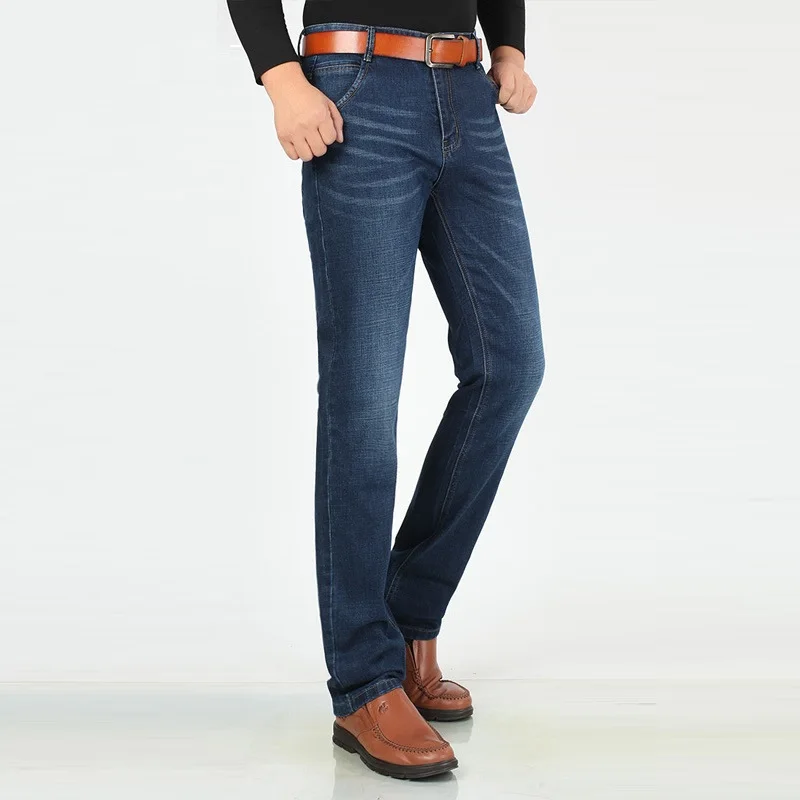 Black Jeans Men Stretch Brand Denim 