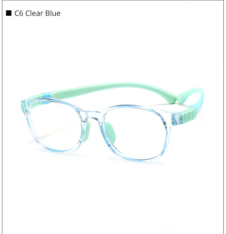 Ralferty TR90 Kinder-Brillengestell, Silikonscharnier, für Mädchen, Jungen, Kinder, Anti-Blau-Brille, flexibel, 0-Dioptrien, verschreibungspflichtiger optischer Rahmen – Detail 11