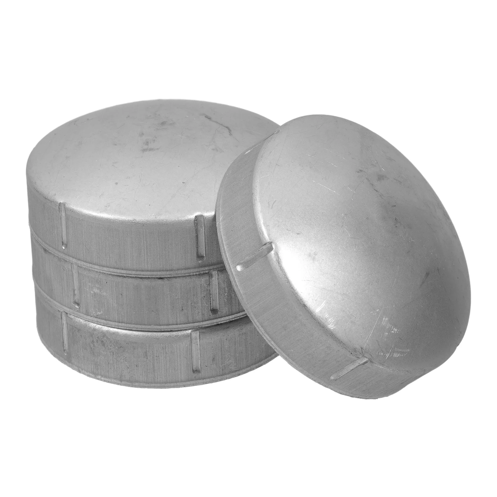 4 Pcs Fence Post Caps Round Baluster Cap Metal Zinc Rubber Railing Cover Warning Column Pipe Tubing End Material