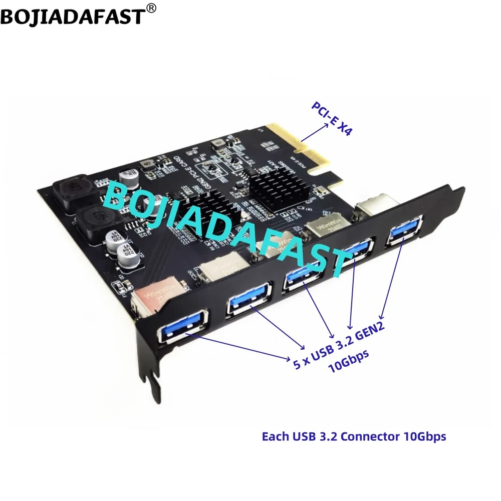 Cartão Riser de Expansão Conector tipo a Gen2 para Pci Express x4 10gbps Usb 3.2 Nova Chegada 2024