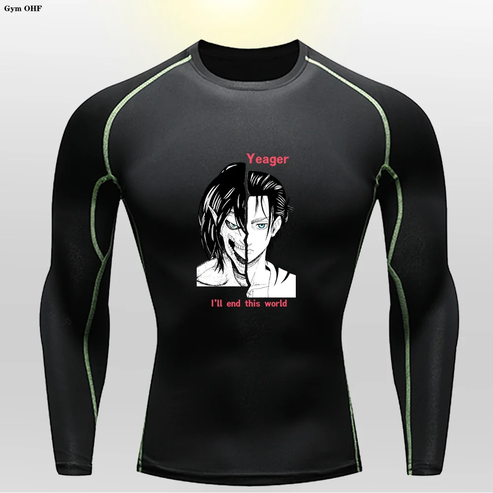 Children's Tight Fitting Anime Printed T-shirt With Long Sleeves Short Sleeves Breathable High Elasticity Quick Drying GYM