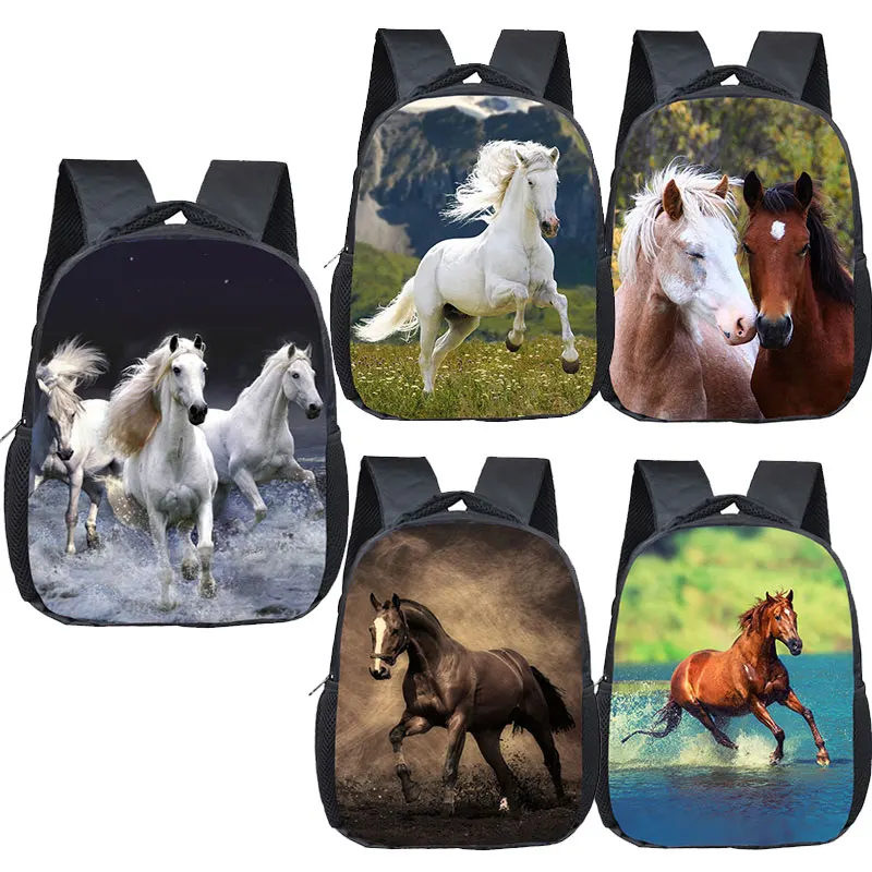 Animal Horse Print Backpack Children School Bags Fashion Kids