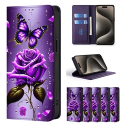 Elegant Flip PU Leather Cover with Magnetic Closure for Smartphones - Fashion Bag Edition (Purple)