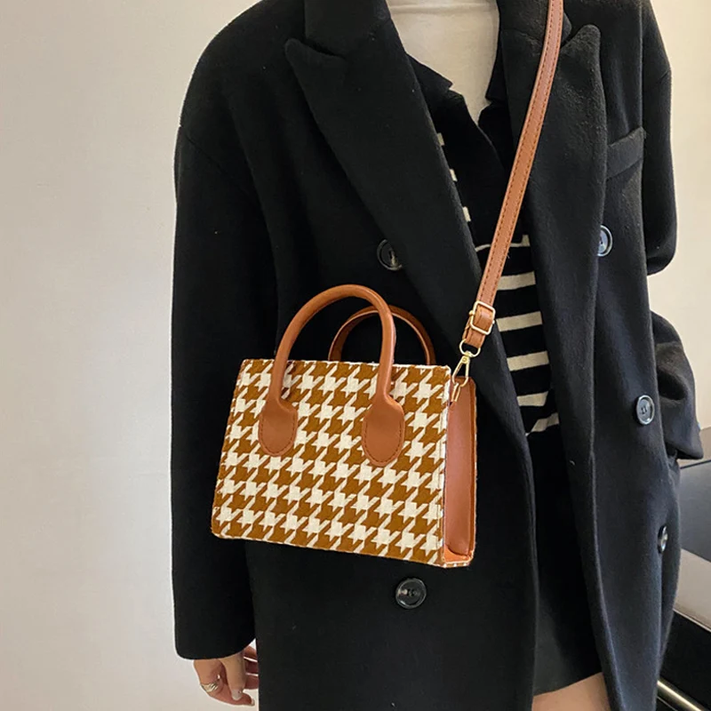 Crossbady Taschen für Frauen 2022 Neue Damen Handtaschen Plaid Muster Geldbörse PU Leder Kette Schulter Tasche hand tasche_voghion.com