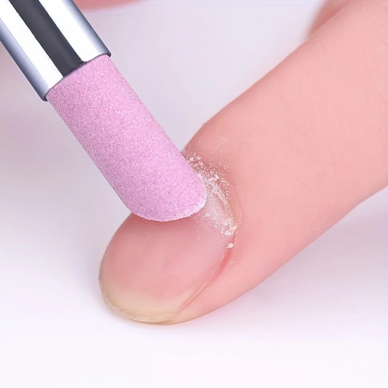 1-piece Quartz Nail Buffer - Odorless Manicure Tool for Smoothing Edges and Healthy Nails, with a Pink-Purple Quartz Tip