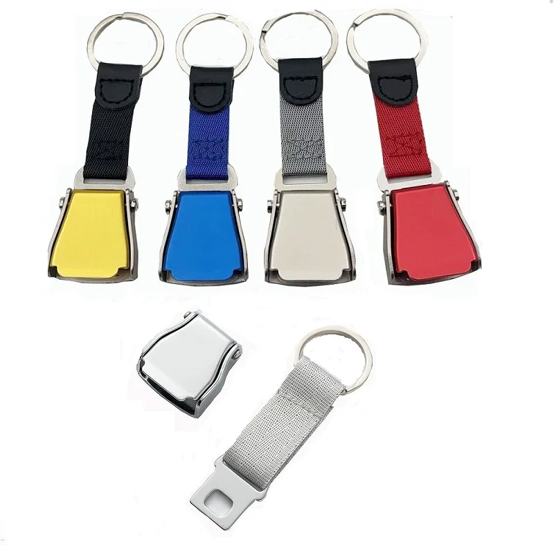 Seat Belt Key Rings Airline Aviation Keyring Mini Detachable Safety Buckle Keychain Airplane Flight Gift Bag Charms Pendant