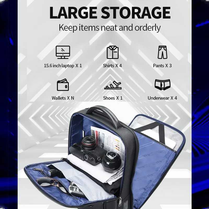 BOPAI Business Backpack Men Waterproof anti theft Smart usb Charging Office 15.6 inch Laptop Travel Carry on Backpack for Male 4