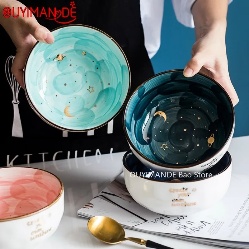 Star Series Ceramic Bowl Fruit Salad Tray Cute Noodle Theme Restaurant Serving 2020 Fashion | Дом и сад