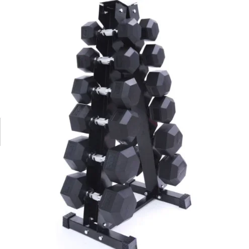 

Cheaper Gym Equipment Stand Chrome Circle Hex Dumbbell Rack With set