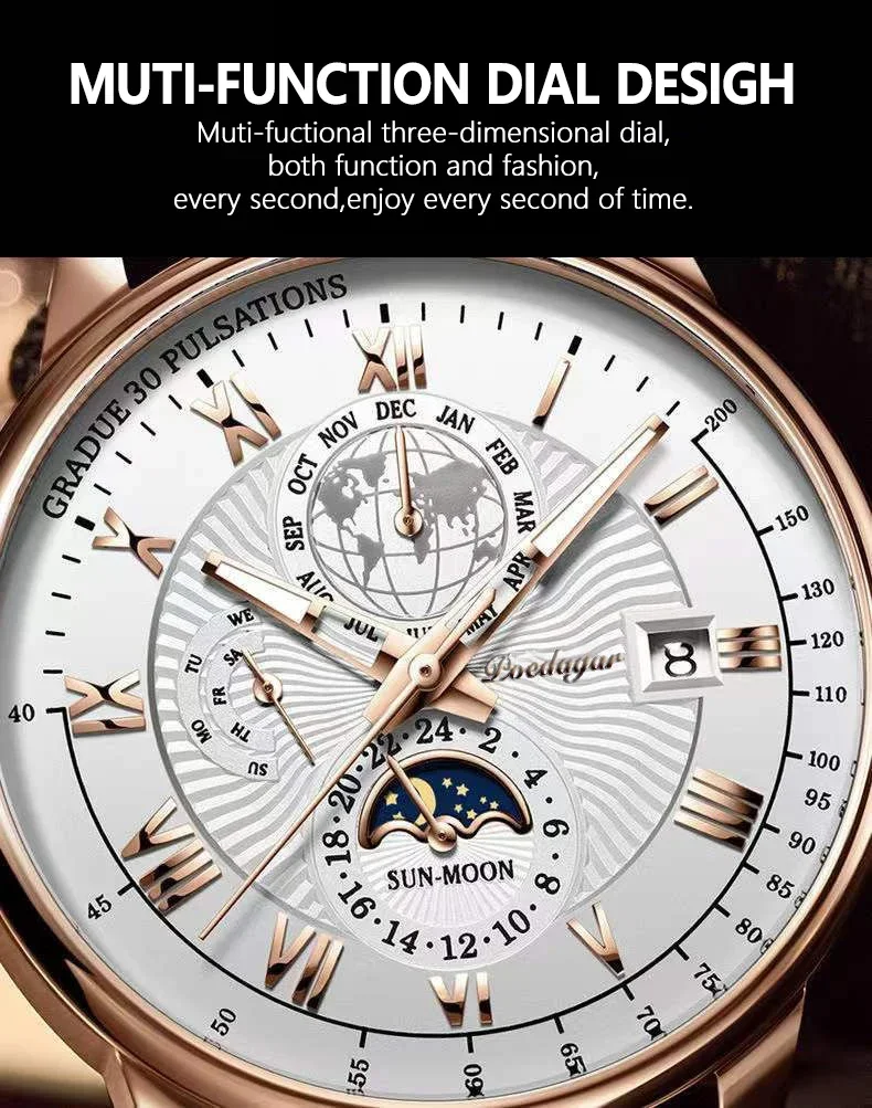 MOONBIFFY Luxury Watch - Gold Black Brown