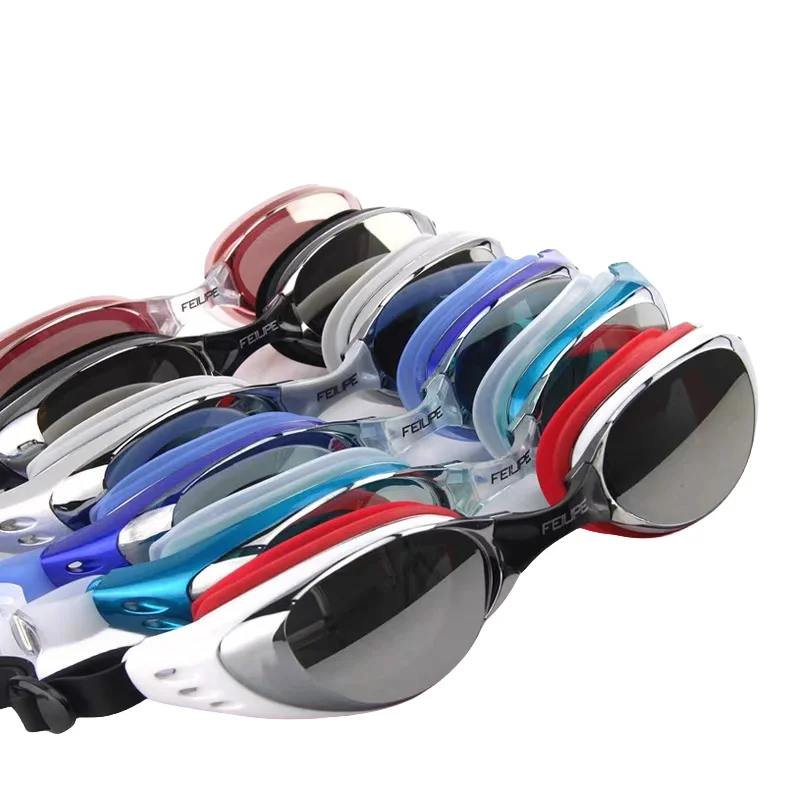 Professional Swimming Goggles Men Women Electroplate UV400 Waterproof Eyewear Silicone Anti Fog Water Diving Pool Glasses 6