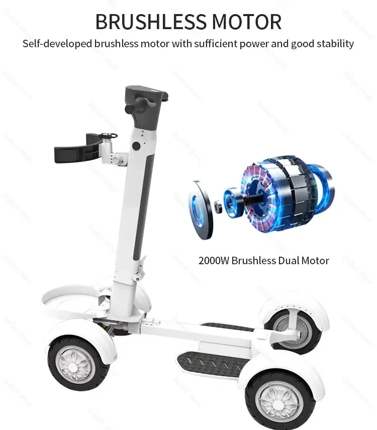 Double Motor All Terrain Golf Cart Electric Scooter Foldable Portable Travel With Seat Adults 2000W Off Road Mobility Scooter