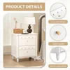 Nightstand Side End Table with 2 Drawers, Modern Wood Night Stand with Petal Pattern for Bedroom, Scalloped Bedside Night Tables 6