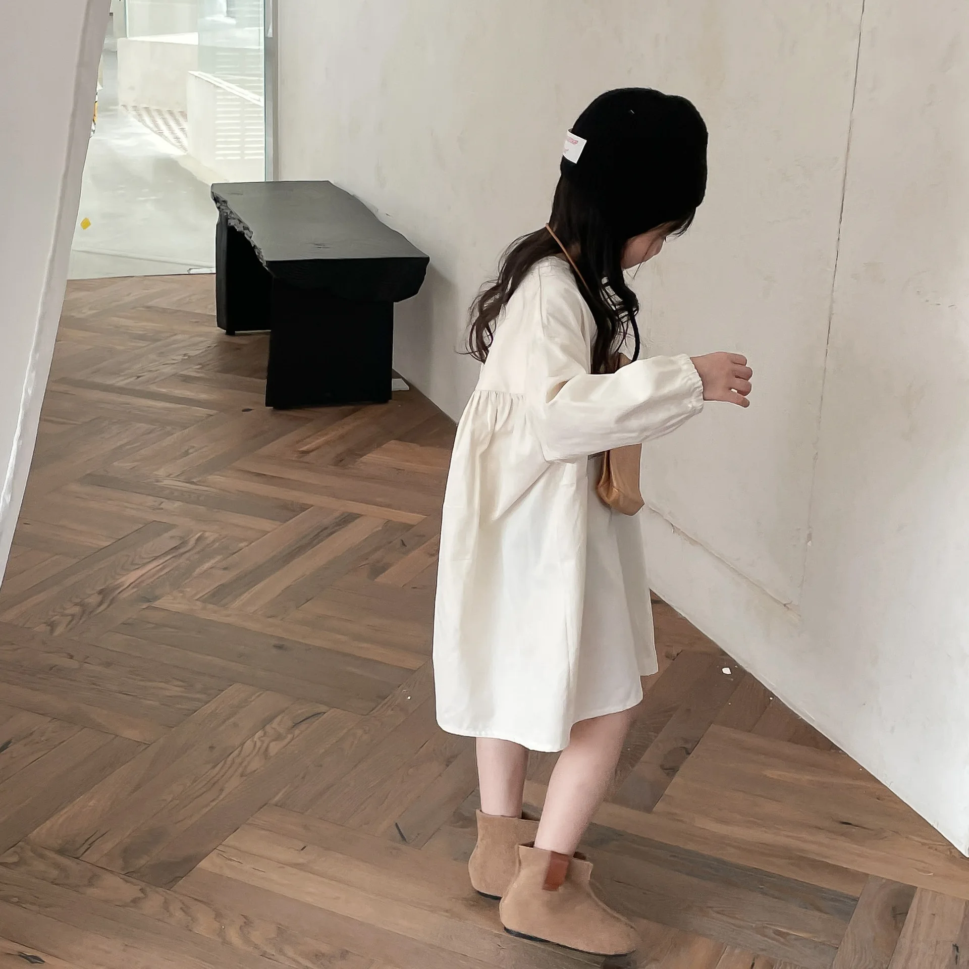 

Children's Clothing 2023 Autumn Girls' Dress Korean Style Children's Solid Color Princess Dress Girls' Dress