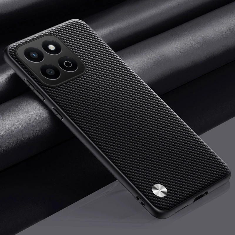 For Honor 200 Smart 5G Carbon Fiber PU Leather Cover Case,Matting Anti-Shock Hard Skin Case For Honor Play 60 Plus 4