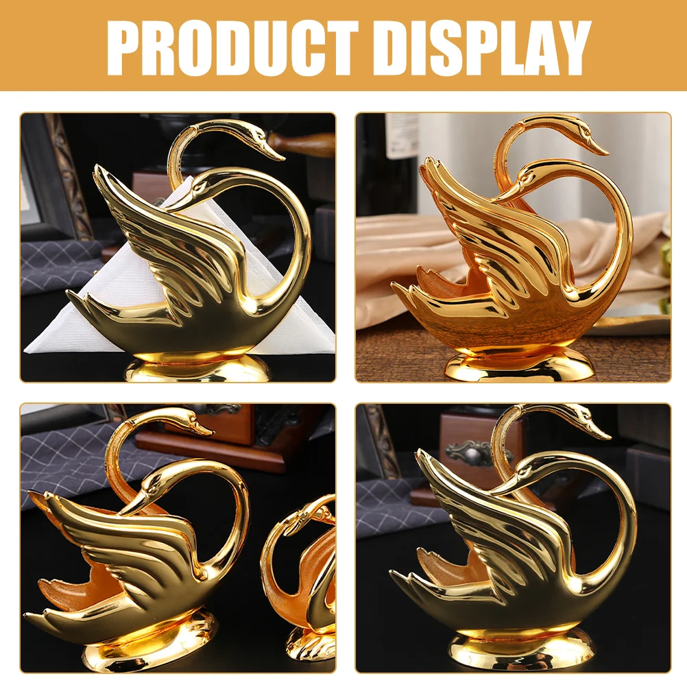 

European Style Decorative Tissue Holder Gold Dinner Napkin Table Holders Elegant Metal Large