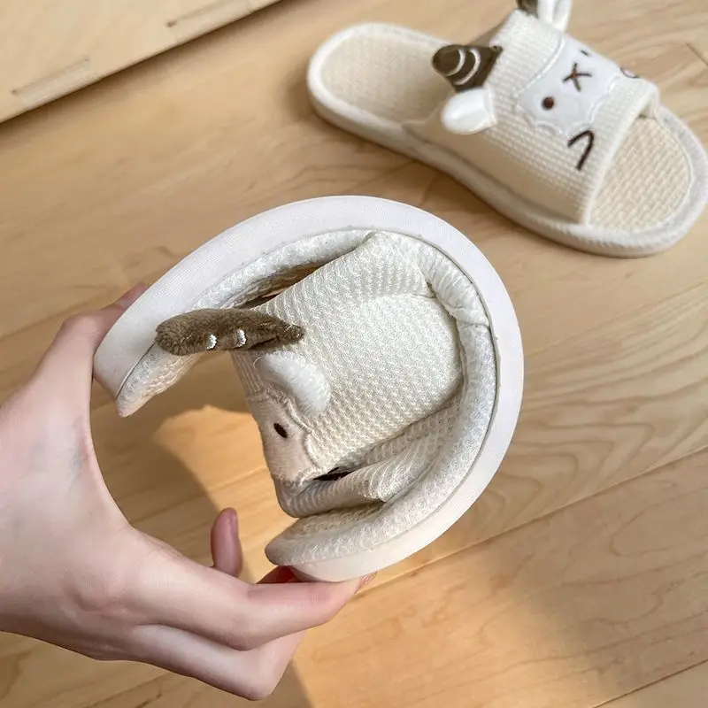 A98 Level 4 linen slippers for women's home, breathable, sweat-absorbent, indoor, nlip, soft-soled, cute, deodorant, household c