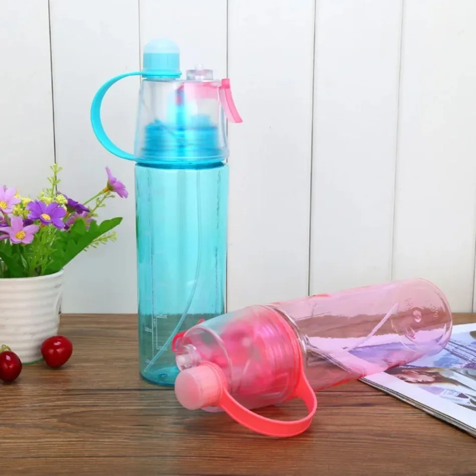 Water Bottle 1 Pcs 600ml For Girls Outdoor Sport Fitness Cup Large Capacity Spray BPA Free Drinkware Travel
