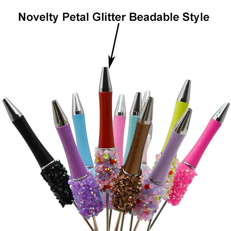 Bremorou Set di 6 Penne a Sfera in Oro Rosa Con Brillantini per Donne - Bella Penna in Metallo