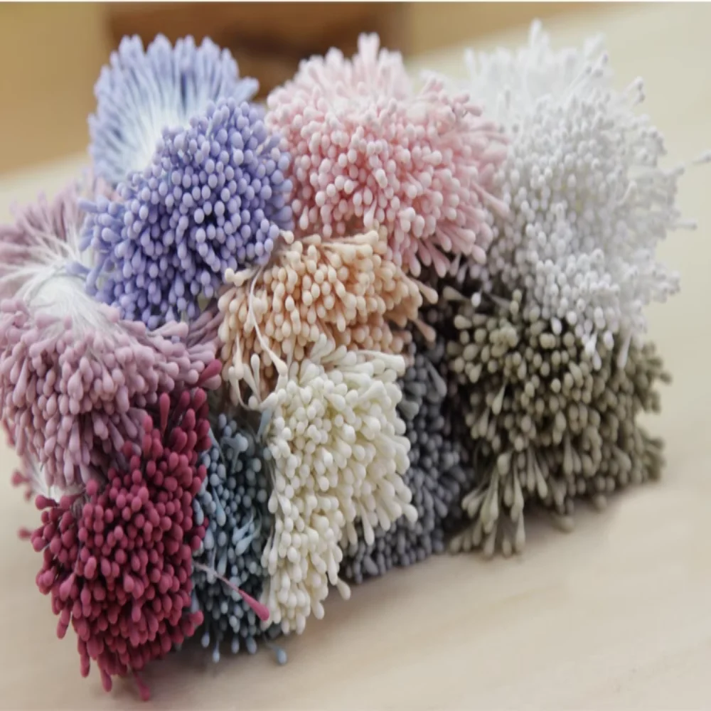360pcs 2mm Moulti 옵션 인공 꽃 수술 미니 진주 꽃 pistil 웨딩 파티 홈 인테리어 DIY 액세서리