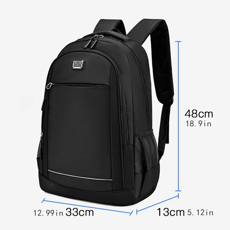 Large-capacity backpack - zipper closure, laptop bag, travel backpack, daily business commuter bag