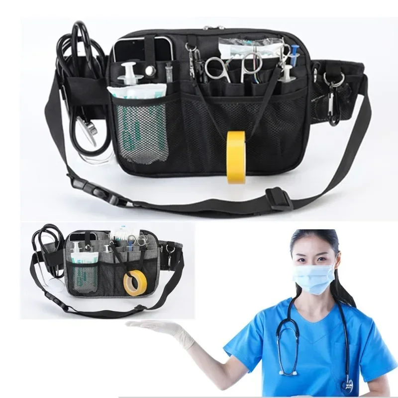 Large Portable Multifunctional Multi Pocket Nurse Fanny Pack Work Medical Gear Tool Storage Waist Bag Organizer Pouch