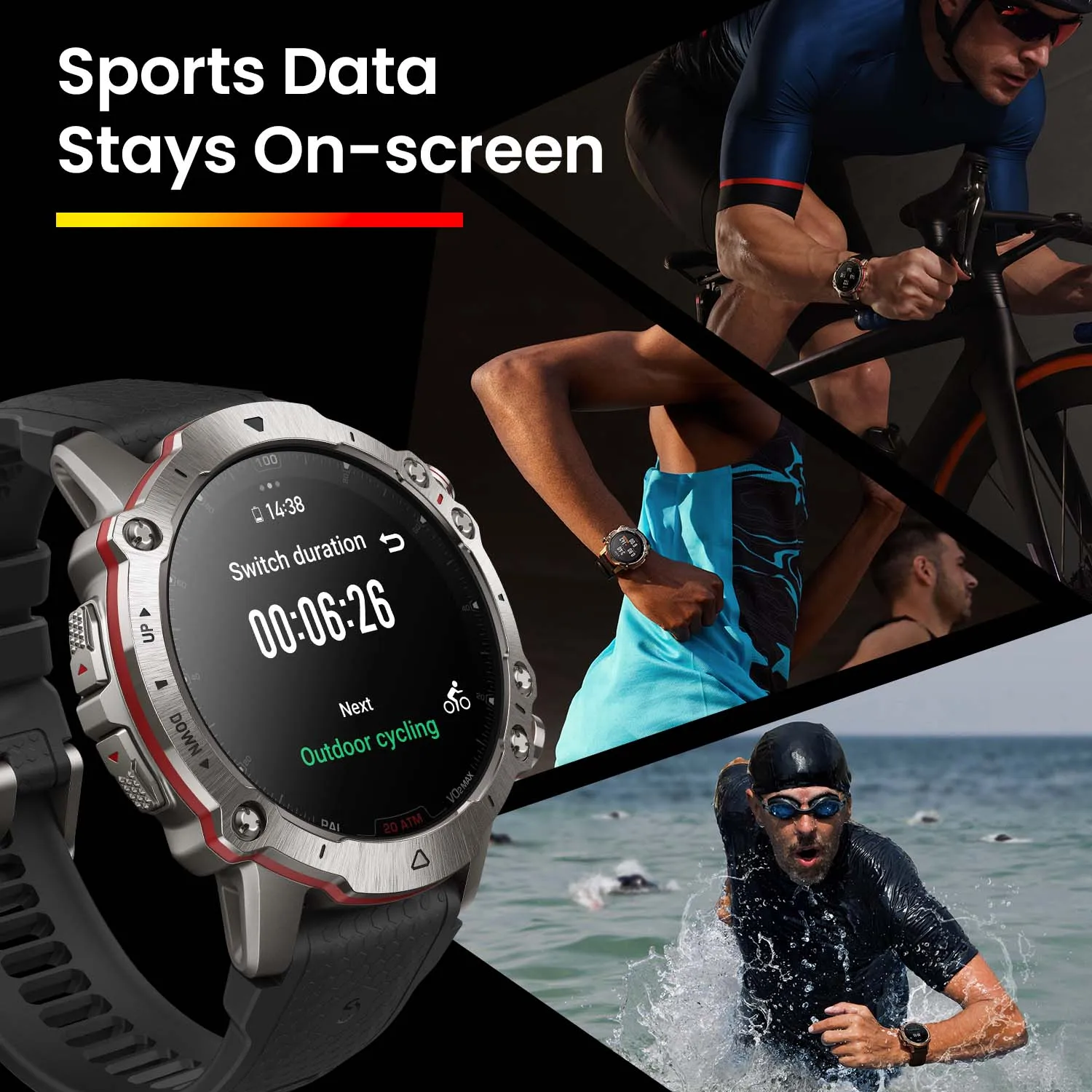 Amazfit-reloj inteligente Falcon, accesorio de pulsera resistente al agua con seguimiento preciso de doble banda, GPS, cuerpo de titanio, más de 150 modos deportivos, para entrenamiento de fuerza, nuevo