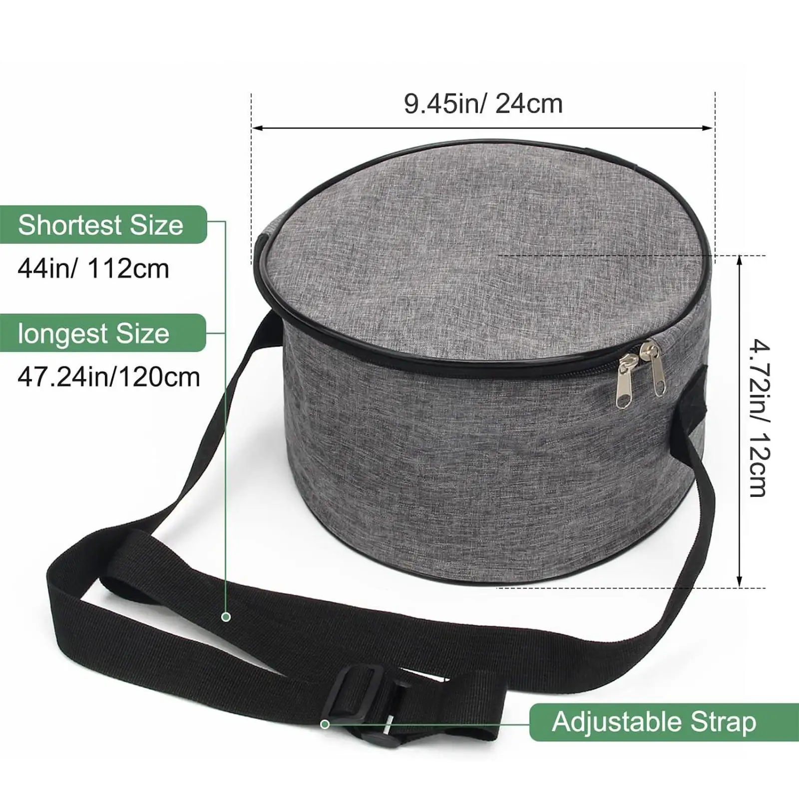 

Disc Golf Bag Oxford Fabric Water Resistant Durable Round Adjustable Shoulder Strap Flying Disc Bag Carrier for Outdoor Sports