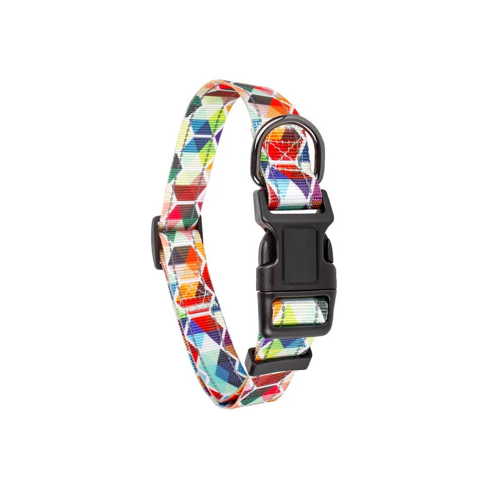Adjustable Dog Collar 4 Sizes Durable Safety Fashion Buckle Collars for Small Medium Large Dogs Printing Painted Pet Accessories 