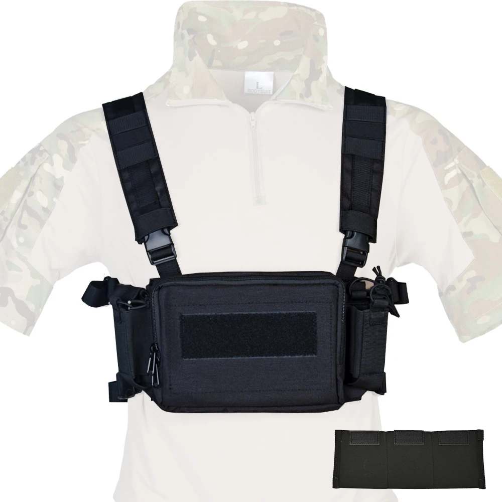 Tactical D3 Chest Rig Vest Military 9mm 5.56 Magazine Insert Pouch Loop