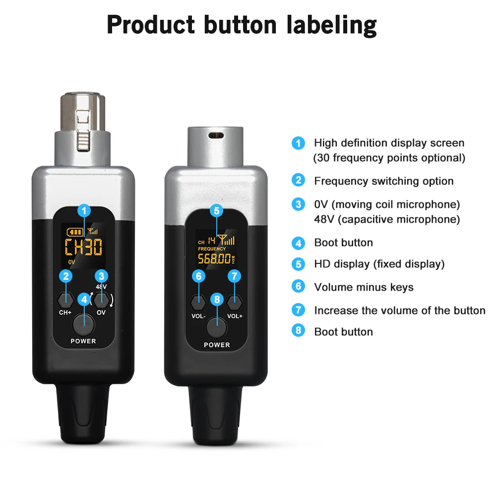 LEUS U2 UHF Wireless Microphone Converter XLR Transmitter/Receiver Microphone Wireless System for Dynamic/Condenser for wireless microphone,wireless microphone converter