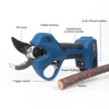 28mm LED screen progressive anti shearing hand electric pruning cutter fruit tree pruning cutter lithium battery cordless garden 4